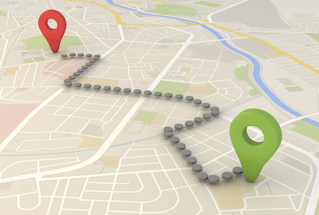 city map with Pin Pointers 3d rendering image