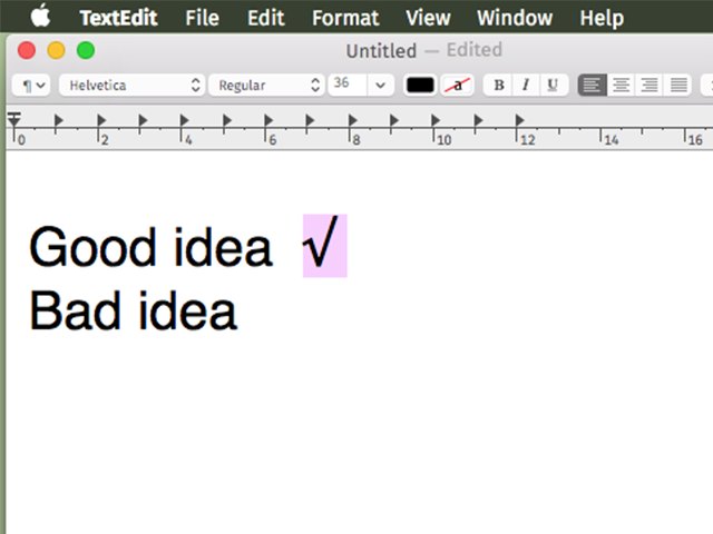 make a check mark with word 2011 for mac