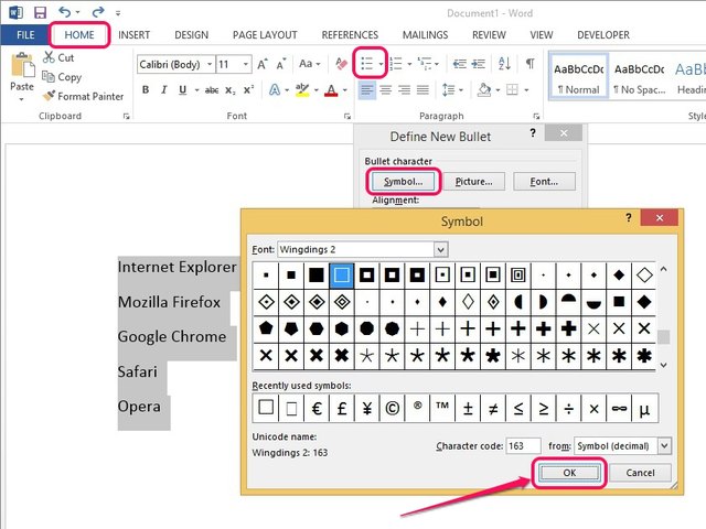 check boxes in word