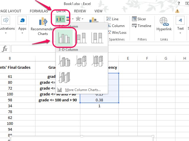 how to make a frequency histogram in excel