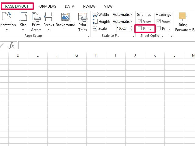 how to print grid lines in excel for mac