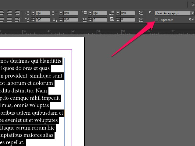 how to turn off hyphenation in indesign cc 2017