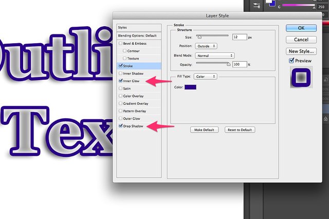 add border to text in photoshop cs2