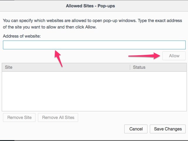 how to get rid of pop up blockers on mac