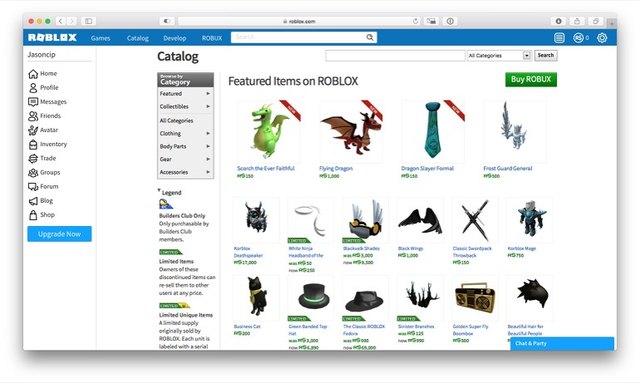 Roblox Catalog Template