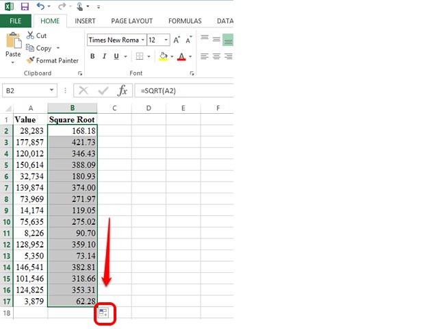 How To Add Square Root In Excel Formula