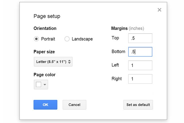 Change Google Doc Margins