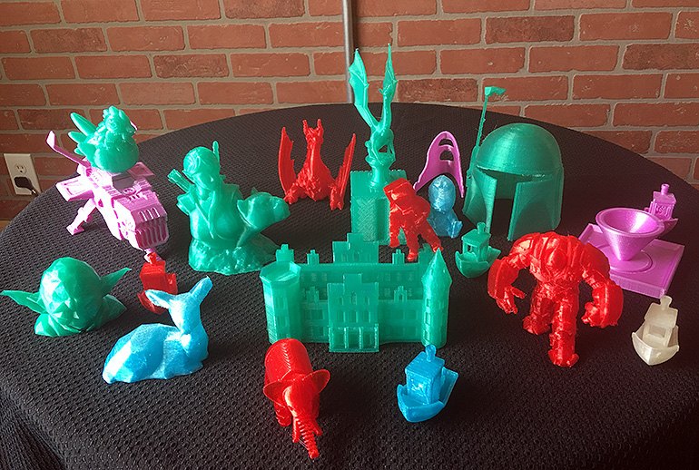 A collection of 3D prints